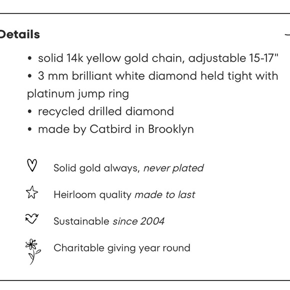 Catbird Diamond Pinprick Necklace - Gold Necklace with Sparkling Pendant - Picture 5 of 6